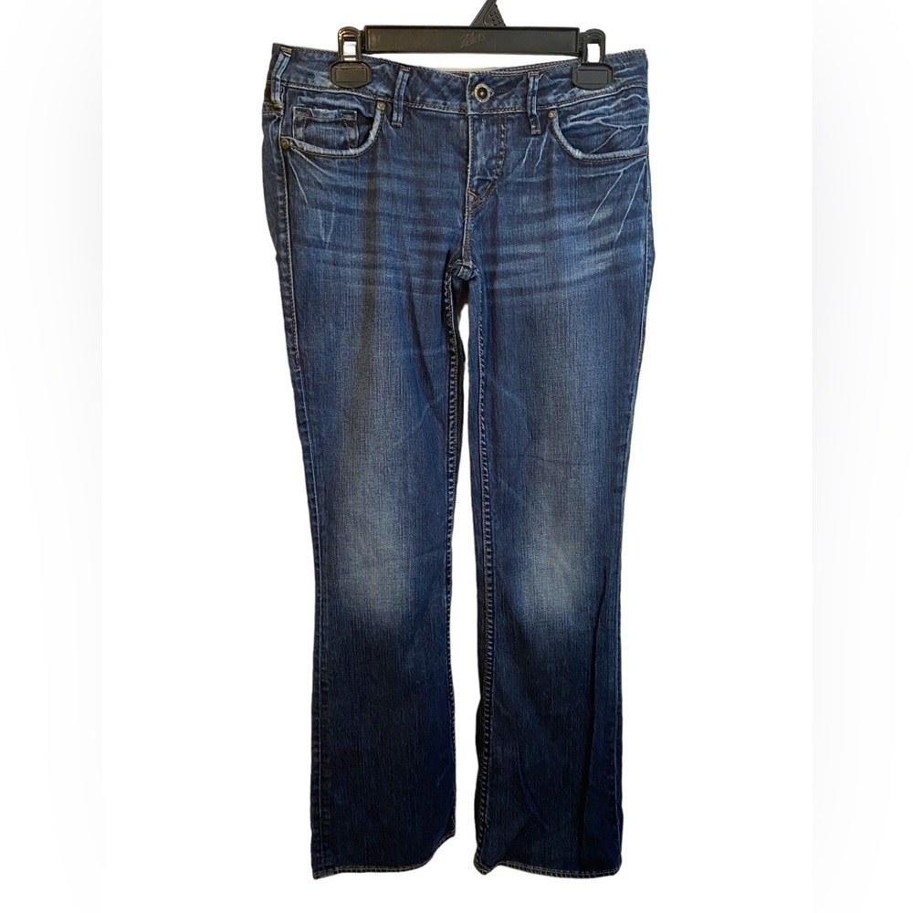 Silver Jeans Co. Lael Low Rise Flare Leg Jeans  Dark Wash Ladies W28/L33